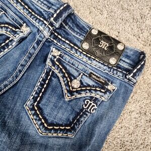 Miss‎ Me Jeans Womens 27 Y2K Bootcut Bling Embellished Flap Pocket Denim Western